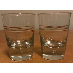 Bailey's Original Irish Cream Rocks Glass W/ Single Bubble Base, Etched Logo